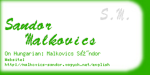 sandor malkovics business card